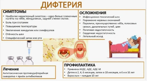 Дифтерия: причины, симптомы, профилактика